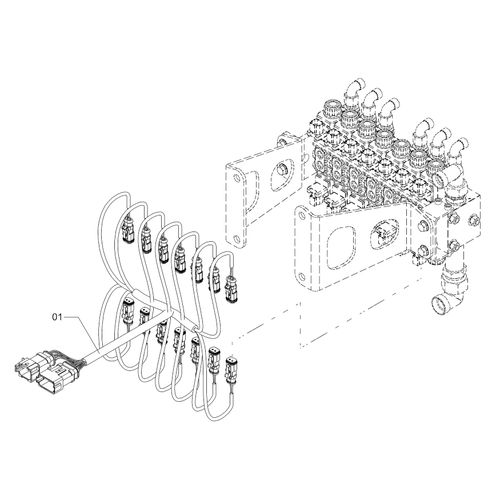CHICOTE COMANDO HIDRÁULICO DAS BARRAS 1240605 (CONJUNTO COMPLETO)