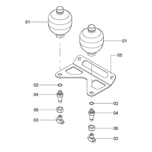 SUB-MONTAGEM HIDRÁULICA DO ACUMULADOR 1249038 (CONJUNTO COMPLETO)