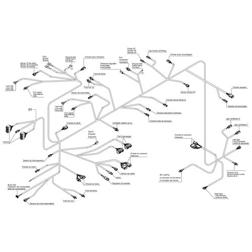 Chicote principal máquina - UP2030 1255544 (CONJUNTO COMPLETO) Chicote principal máquina - UP2030 1255544 (CONJUNTO COMPLETO)