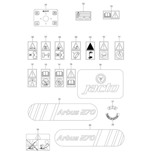 LAY-OUT DE ADESIVOS ARBUS 270 20098 (CONJUNTO COMPLETO)