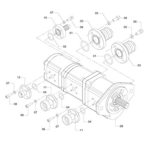 BOMBA TRIPLA 25X25X11CC - COMPLETA 87659 (CONJUNTO COMPLETO)