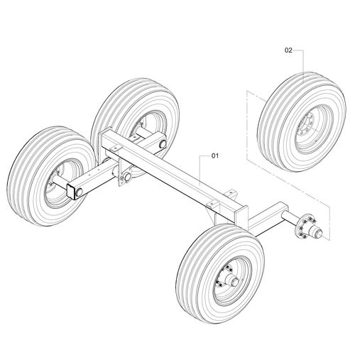 EIXO TANDEM NR. 9 - COMPL. PNEU 11 L-15 - 92833 - VERSÃO - SAP-2012/9-  -2