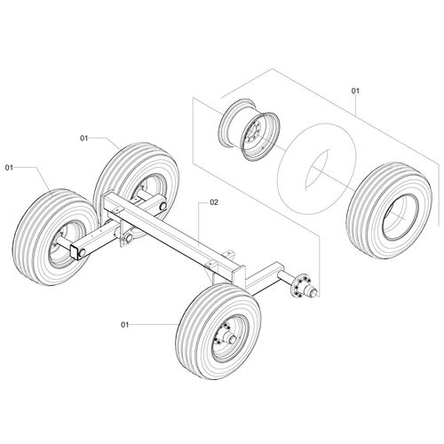 EIXO TANDEM NR. 9 - COMPL. PNEU 11 L-15 - 92833 - VERSÃO - SAP-2010/12-  -0