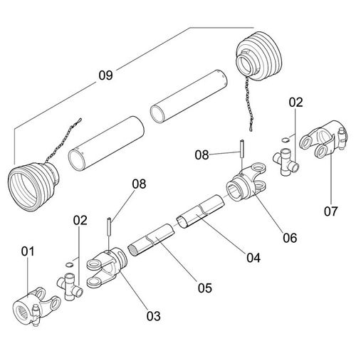 CARDAN CONV 650 5732-9600 DANA Z=6X0 35 128595 (CONJUNTO COMPLETO)