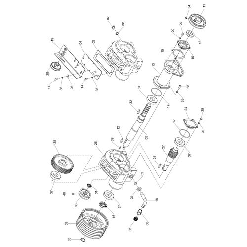 Multiplicador completo c/polia JS-600 164897 (CONJUNTO COMPLETO) Multiplicador completo c/polia JS-600 164897 (CONJUNTO COMPLETO)