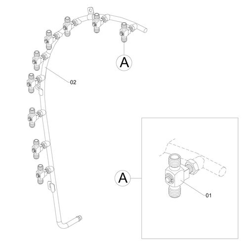 RAMAL DIREITO - COMPLETO P/ 9 BICOS 185413 (CONJUNTO COMPLETO) RAMAL DIREITO - COMPLETO P/ 9 BICOS 185413 (CONJUNTO COMPLETO)