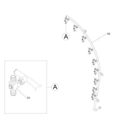RAMAL ESQUERDO - COMPLETO P/ 9 BICOS 185421 (CONJUNTO COMPLETO) RAMAL ESQUERDO - COMPLETO P/ 9 BICOS 185421 (CONJUNTO COMPLETO)