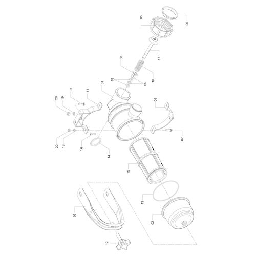 FILTRO SUCCAO C/VALV.P/100L/MIN FVS-100 289827 (CONJUNTO COMPLETO) FILTRO SUCCAO C/VALV.P/100L/MIN FVS-100 289827 (CONJUNTO COMPLETO)