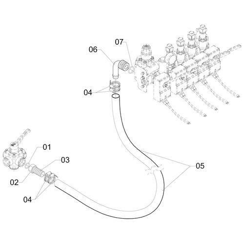 MANGUEIRA DO COMANDO A VALVULA DE 5 VIAS - 365288 - VERSÃO - SAP-2007/10-  -0