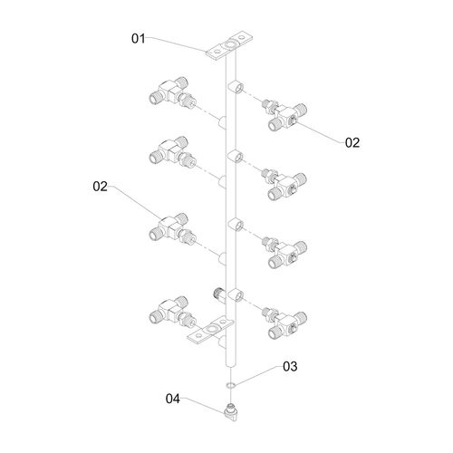 Ramal caracol superior - 8 bicos bijet 389106 (CONJUNTO COMPLETO) Ramal caracol superior - 8 bicos bijet 389106 (CONJUNTO COMPLETO)