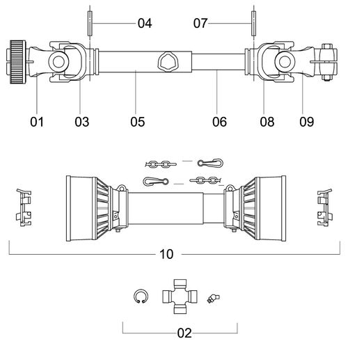 CARDAN CONV 1500 102 Z=6 X Ø30 - 558908 - VERSÃO - 0-0/0-  -0