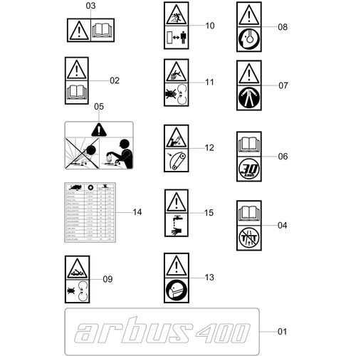 LAY-OUT ADESIVOS ARBUS 400 - 576462 - VERSÃO - 0-0/0-A -0