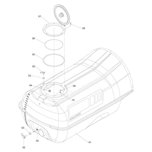 Reservatório 2000L - Arbus Sapphire 698282 (CONJUNTO COMPLETO) Reservatório 2000L - Arbus Sapphire 698282 (CONJUNTO COMPLETO)