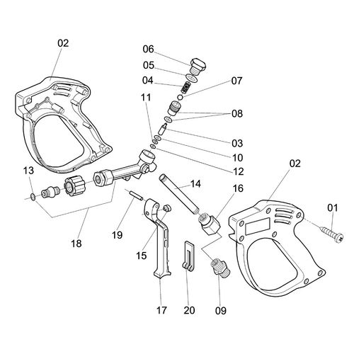 Gatilho R-20 completo- c/ conector 9/16