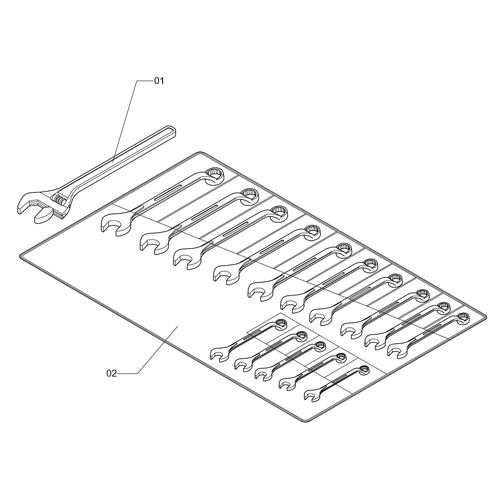 Chaves combinadas e chave inglesa 489211 (CONJUNTO COMPLETO) Chaves combinadas e chave inglesa 489211 (CONJUNTO COMPLETO)