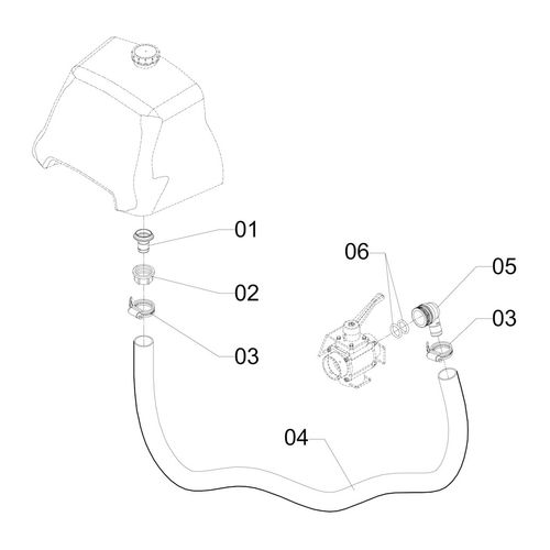 Mangueira da válvula 3 vias a tanque 2 591826 (CONJUNTO COMPLETO) Mangueira da válvula 3 vias a tanque 2 591826 (CONJUNTO COMPLETO)