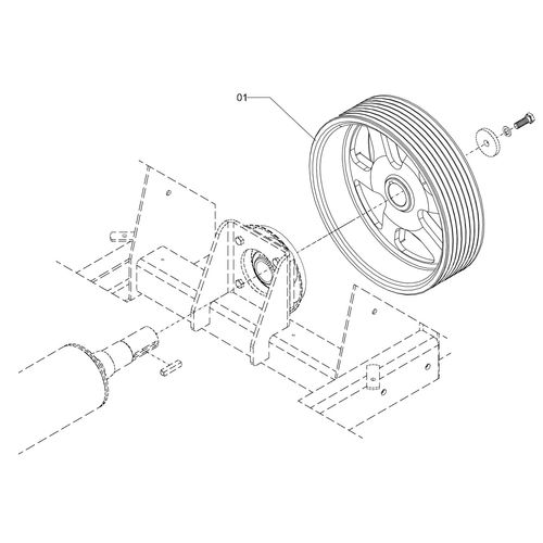 Polia  Ø332 - 7 - 3V - pintado 936237 (CONJUNTO COMPLETO)