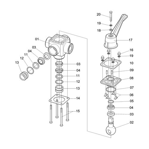VALVULA DE 5 VIAS 992040 (CONJUNTO COMPLETO) VALVULA DE 5 VIAS 992040 (CONJUNTO COMPLETO)
