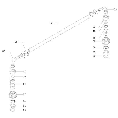 CONJ MANGUEIRA DE RETORNO 405MM 1208054 (CONJUNTO COMPLETO) CONJ MANGUEIRA DE RETORNO 405MM 1208054 (CONJUNTO COMPLETO)