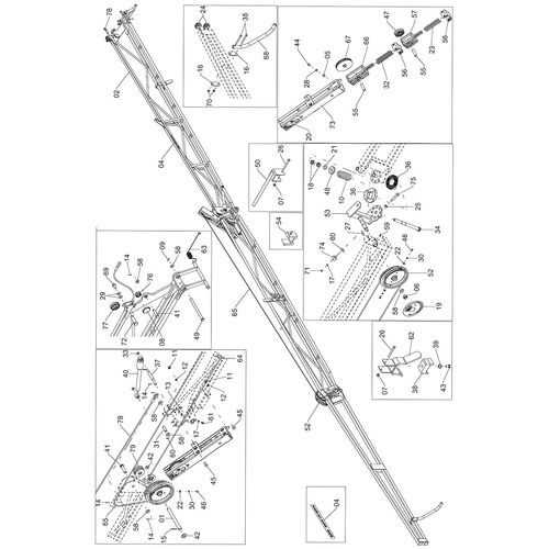 Barra 18 metros montada - Esquerda 1219430 (CONJUNTO COMPLETO) Barra 18 metros montada - Esquerda 1219430 (CONJUNTO COMPLETO)