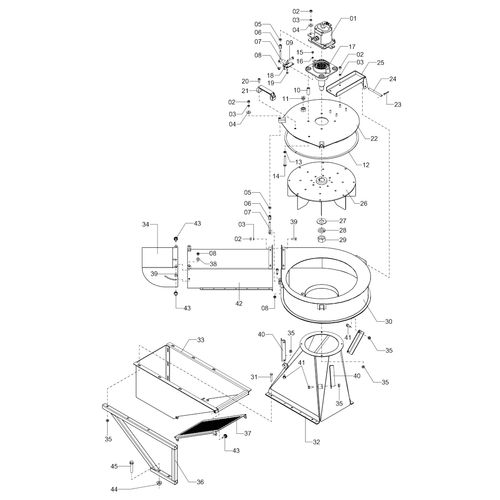 MONTAGEM CAIXA DO VENTILADOR DE SUCÇÃO 1202292 (CONJUNTO COMPLETO) MONTAGEM CAIXA DO VENTILADOR DE SUCÇÃO 1202292 (CONJUNTO COMPLETO)