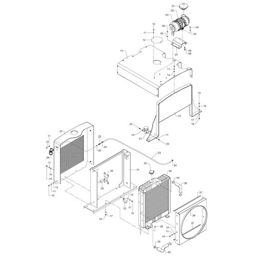 RADIADOR E CAPO DO MOTOR COMPLETO PLUS 286112 (CONJUNTO COMPLETO)