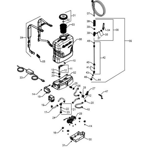 PULVERIZADOR PJB-20 (C) NCERT 1225566 (CONJUNTO COMPLETO)