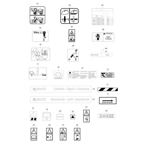 Lay-out dos adesivos 