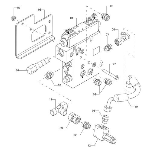 VÁLVULA HIDRÁULICA TRIMBLE - COMPLETA - 1220267 - VERSÃO - 2019/9-1 -0