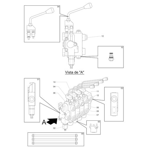 Comando hidráulico 62497 (CONJUNTO COMPLETO) Comando hidráulico 62497 (CONJUNTO COMPLETO)