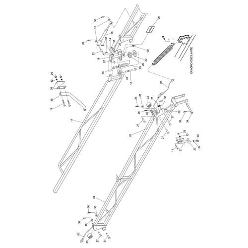 BARRA ESQUERDA E COMPLEMENTOS P/ AM-14 140954 (CONJUNTO COMPLETO) BARRA ESQUERDA E COMPLEMENTOS P/ AM-14 140954 (CONJUNTO COMPLETO)