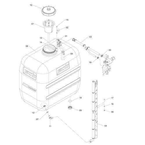 Reserv def p/ 600l CN-PEC/CDT 600 176131 (CONJUNTO COMPLETO) Reserv def p/ 600l CN-PEC/CDT 600 176131 (CONJUNTO COMPLETO)