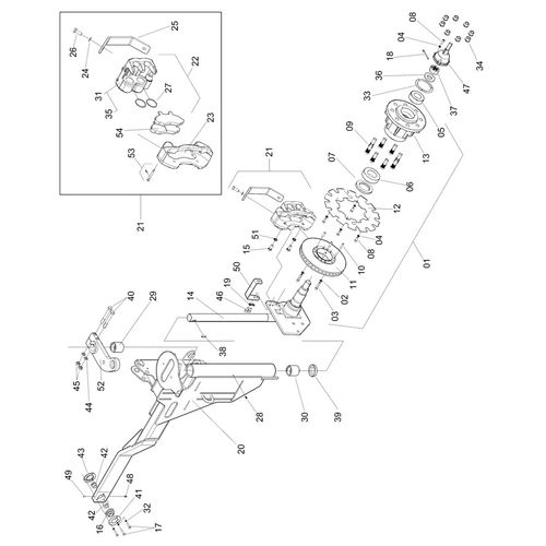 PERNA DIANTEIRA COMPLETA - ESQUERDA - 184357 - VERSÃO - 0-0/0-  -0