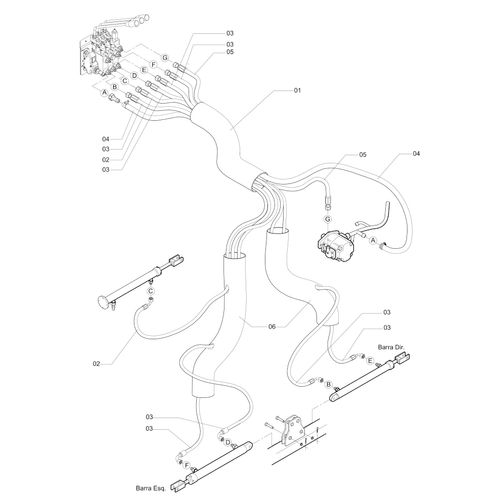 MANGUEIRA DO COMANDO A BARRA 184861 (CONJUNTO COMPLETO) MANGUEIRA DO COMANDO A BARRA 184861 (CONJUNTO COMPLETO)