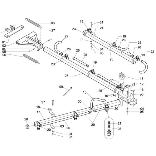 BARRA DE PULVERIZACAO - 9,5 m 212316 (CONJUNTO COMPLETO) BARRA DE PULVERIZACAO - 9,5 m 212316 (CONJUNTO COMPLETO)