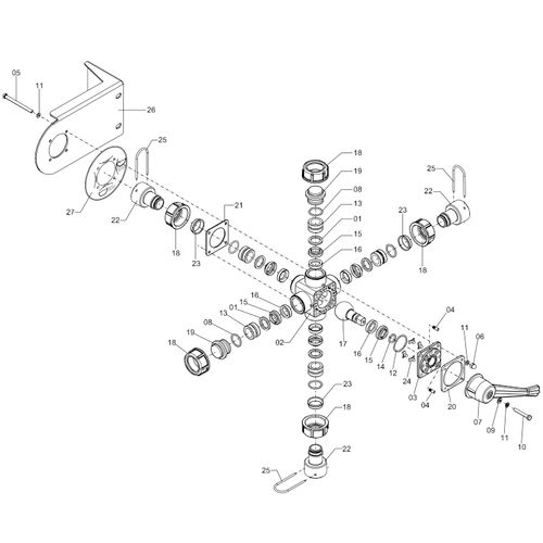 VALVULA DE 5 VIAS COMPLETA - FC-1400 250852 (CONJUNTO COMPLETO)