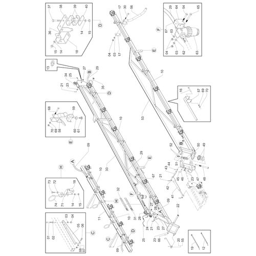 BARRA PULV.14M CR-AM 50 AGD 2V 253690 (CONJUNTO COMPLETO) BARRA PULV.14M CR-AM 50 AGD 2V 253690 (CONJUNTO COMPLETO)