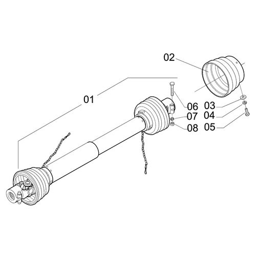 CARDAN CONVENCIONAL COM PROTEÇÃO 278432 (CONJUNTO COMPLETO) CARDAN CONVENCIONAL COM PROTEÇÃO 278432 (CONJUNTO COMPLETO)