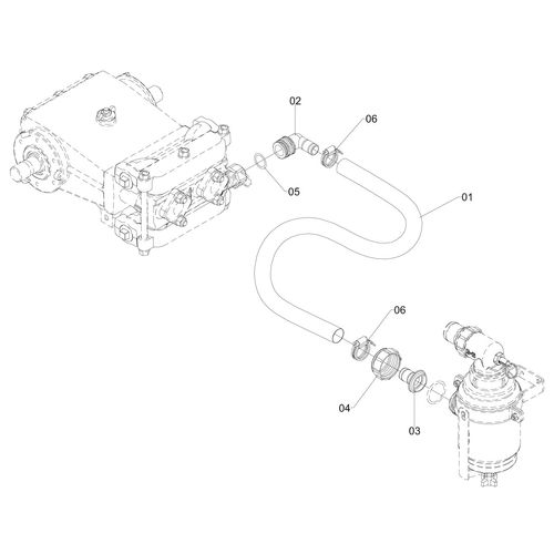 Mangueira do filtro à bomba 365312 (CONJUNTO COMPLETO)