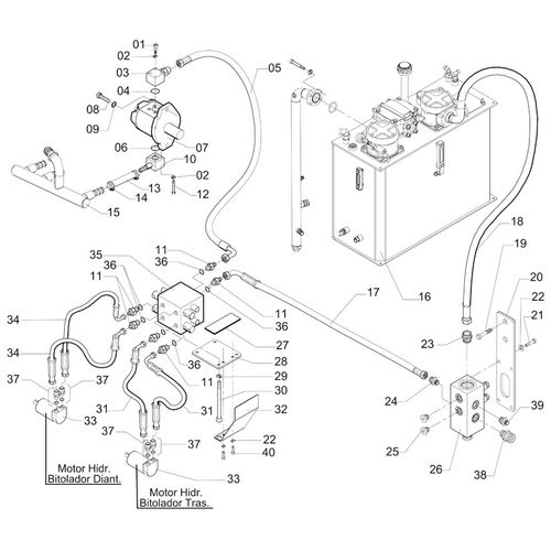 CIRCUITO HIDRÁULICO DOS BITOLADORES - 410365 - VERSÃO - 0-0/0-A -0