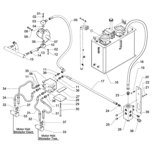 CIRCUITO HIDRÁULICO DOS BITOLADORES - 410365 - VERSÃO - 0-0/0-  -0