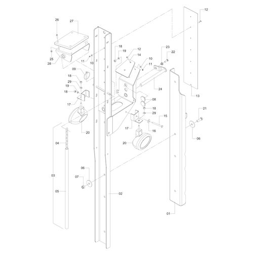 Batente de barra esquerdo completo 473330 (CONJUNTO COMPLETO) Batente de barra esquerdo completo 473330 (CONJUNTO COMPLETO)