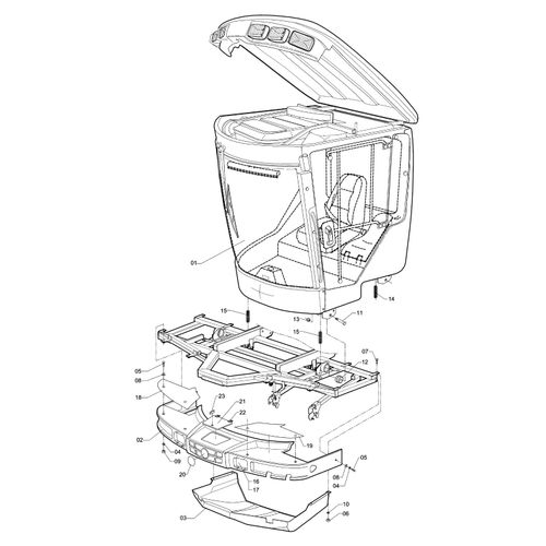CABINE E COMPLEMENTOS - UNIPORT EJ 475764 (CONJUNTO COMPLETO)