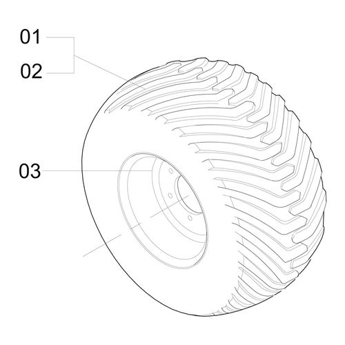 RODA 16.00 X 22.5 E PNEU 500/45 - ESQUER - 476654 - VERSÃO - SAP-2011/2-01-0