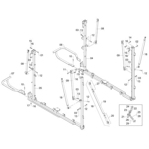 SUPORTE DO TRANSPORTADOR HORIZONTAL E OS 505866 (CONJUNTO COMPLETO)