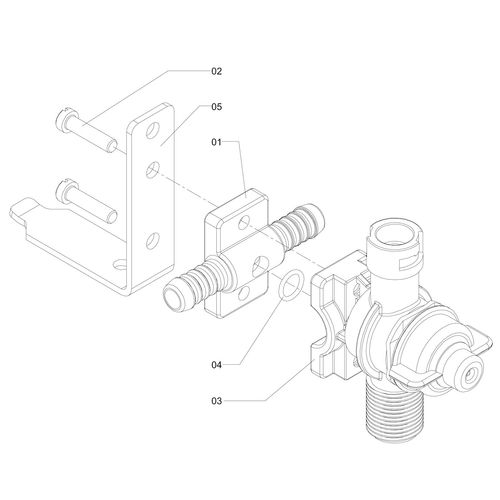 Porta bico duplo c/antigotejo p/mang int 536359 (CONJUNTO COMPLETO)