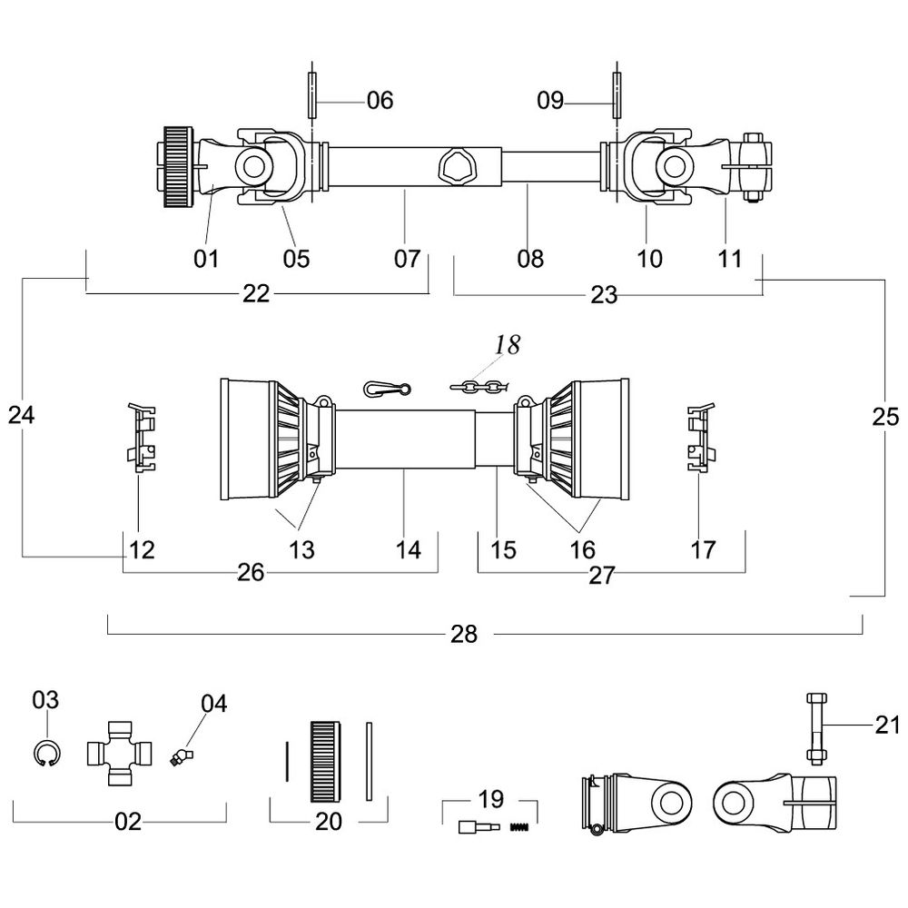 CARDAN CONV 510 102 Z=6 X Ø30 - 558916 - VERSÃO - 0-0/0-A -0 - Jacto Mobile