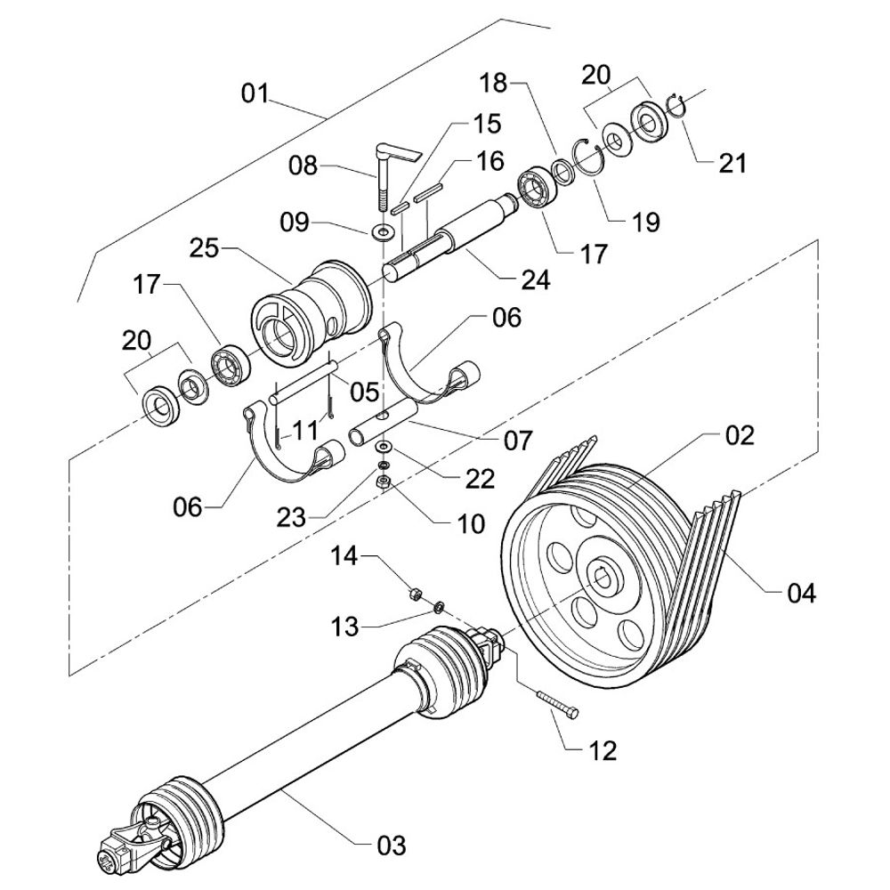 TRANSMISSAO MOTORA E COMPLEMENTOS/CARDAN 620327 (CONJUNTO COMPLETO) - Jacto  Mobile