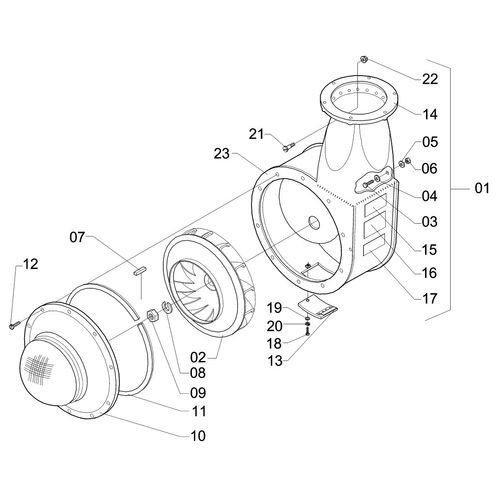 CAIXA DO VENTILADOR COM ROTOR - 638577 - VERSÃO - 0-0/0-  -2