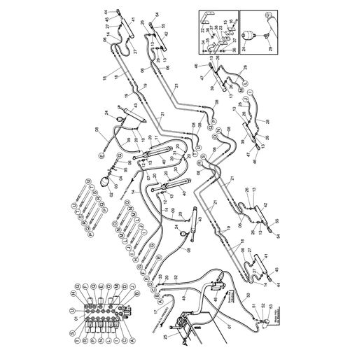 CIRCUITO HIDRÁULICO DAS BARRAS 713420 (CONJUNTO COMPLETO)